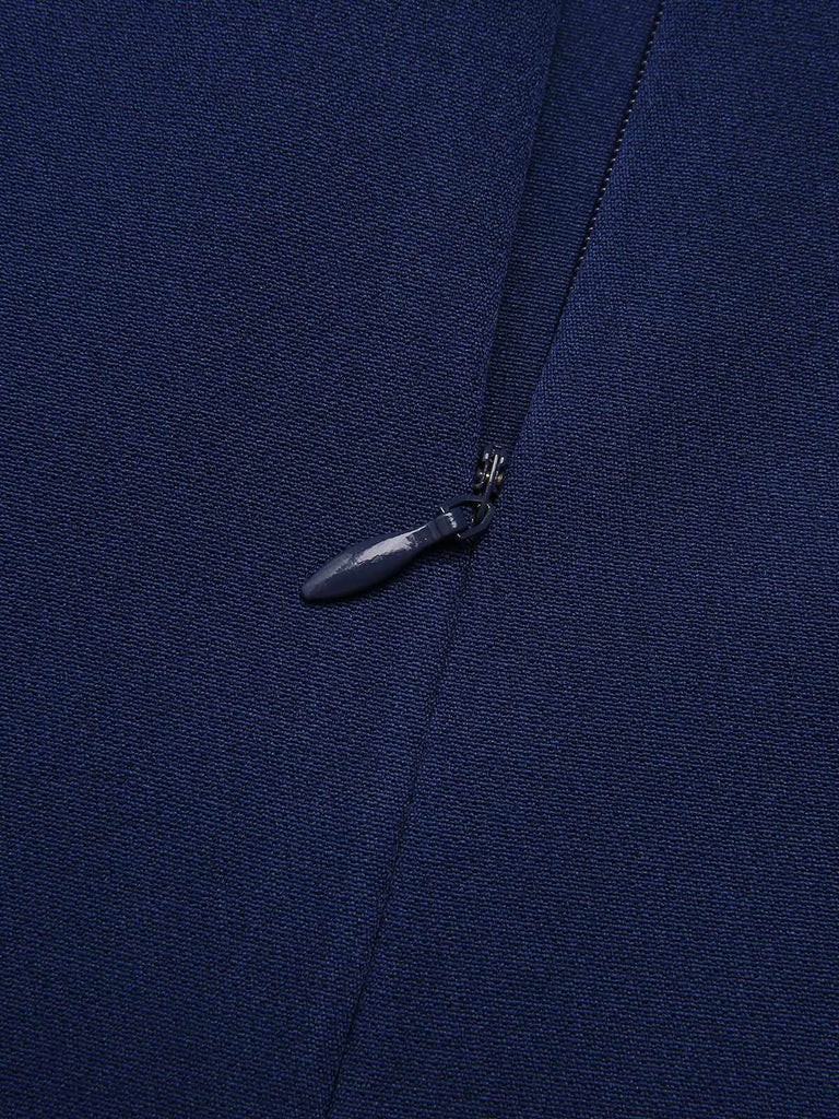 Haut bleu ceinture à Col Claudine des années 1960