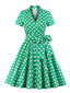 [Grande taille] Robe à pois et revers noués à la taille des années 1950