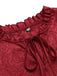 [Grande taille] Robe rouge ceinturée à motif en satin des années 1940