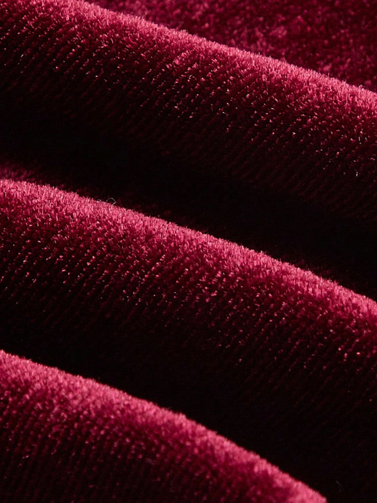 Gilet bandeau à lacets en velours rouge des années 1950