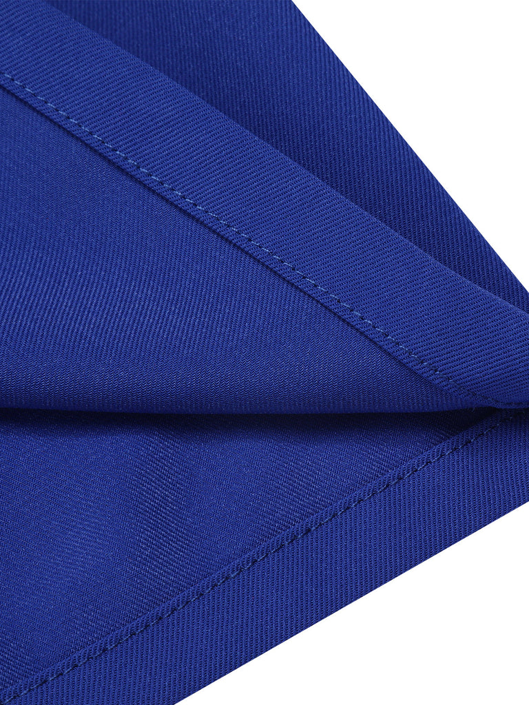 Combishort à cravate unie rouge et bleue des années 1950
