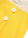 Combishort jaune en maille marguerite à col en V des années 1950