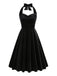 Robe en velours dos nu sans bretelles solide des années 1950