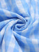 Robe trapèze dos nu à carreaux bleu clair des années 1950