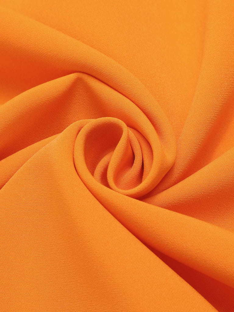 Robe sans manches orange à nœud papillon des années 1960