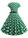 Robe à manches cape à pois des années 1950