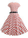 Robe à manches cape à pois des années 1950