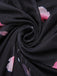 Robe noire en maille florale à col en V des années 1960