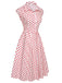 Robe sans manches à revers à pois des années 1950