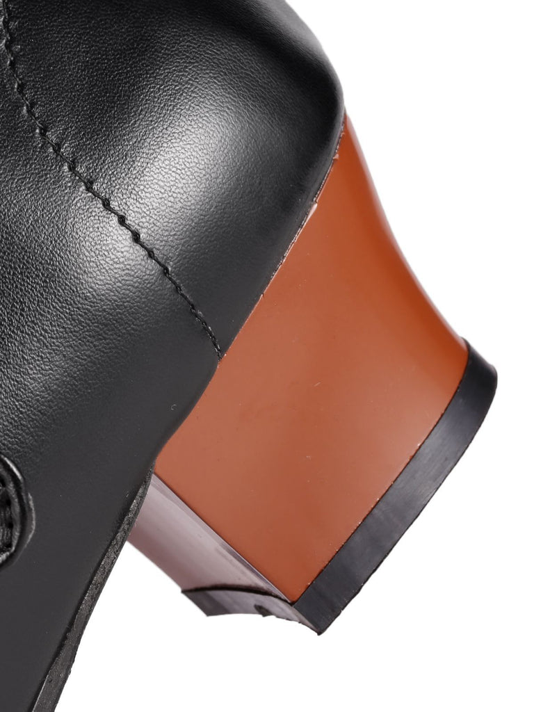 Chaussures T-Strap à Talons Chunky