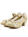 Chaussures Vintage avec Dentelle et Nœud Papillon Bleu