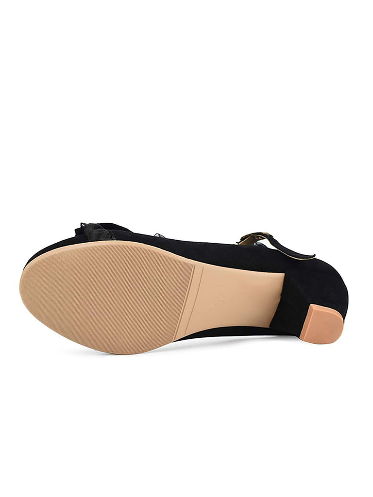 Chaussures Vintage avec Dentelle et Nœud Papillon Rouge