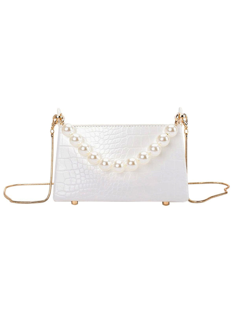 Sac à Crocodile avec Chaînes de Perles