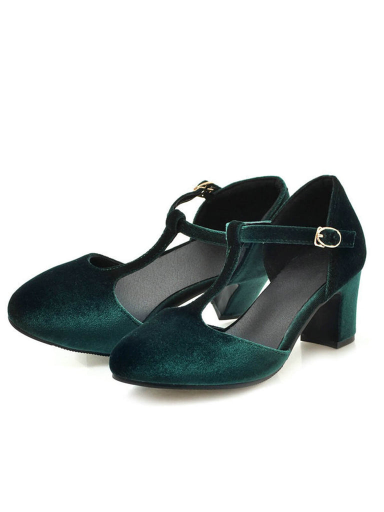 Escarpins rétro Mary Janes à talons épais nouvelle mode robe de soirée Escarpins rétro Mary Janes à talons épais nouvelle mode robe de soirée