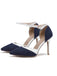 Chaussures à Talons Hauts Pointus en Tissu Rétro