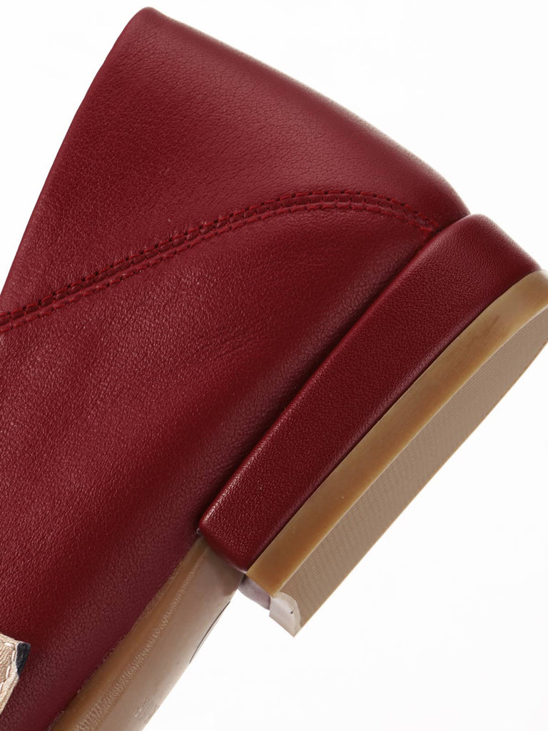 Chaussures rétro en cuir à brides à pois