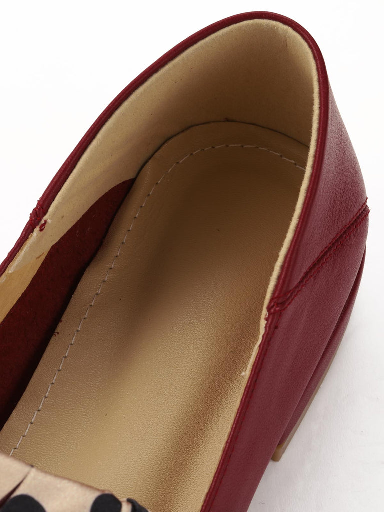 Chaussures rétro en cuir à brides à pois