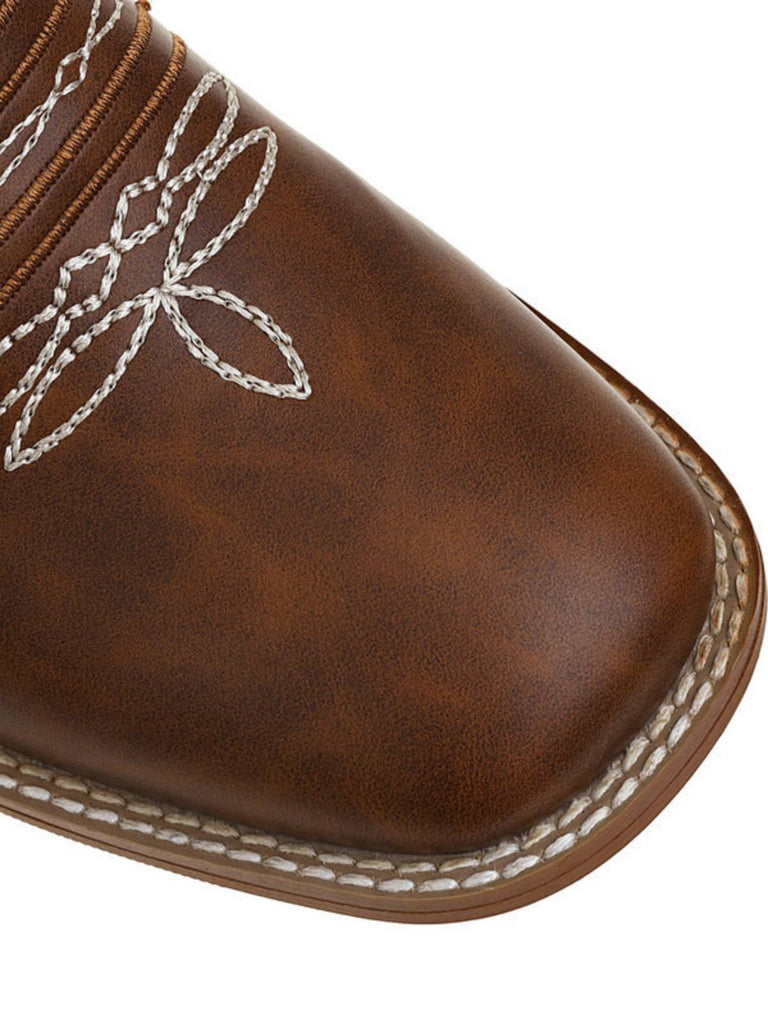 Bottes longues compensées en cuir brodé vintage