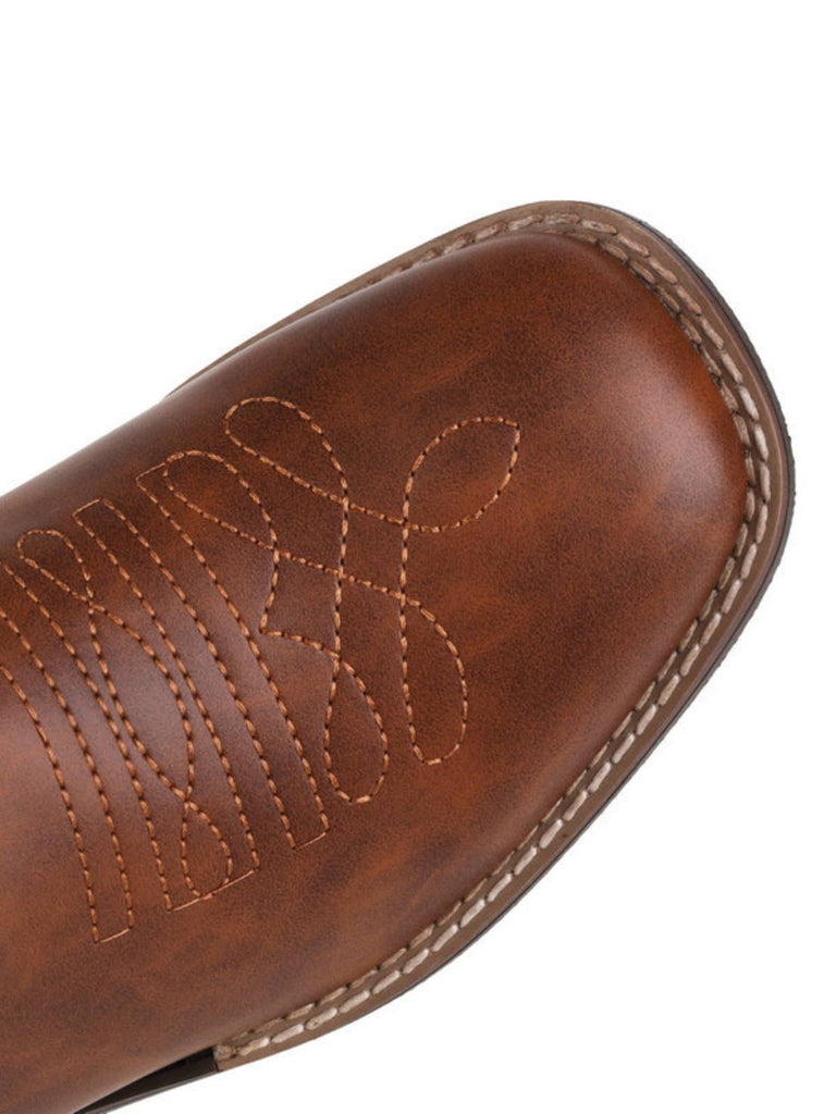 Bottes à talons compensées longs en cuir uni rétro