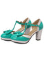 Chaussures Mary Jane à talons épais avec nœud bride en T