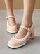 Mary Jane Patchwork Chaussures à talons hauts