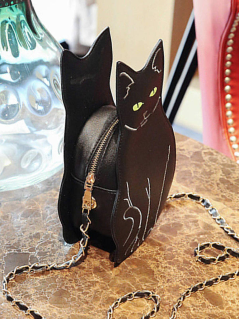 Sac de chat noir mignon d'Halloween