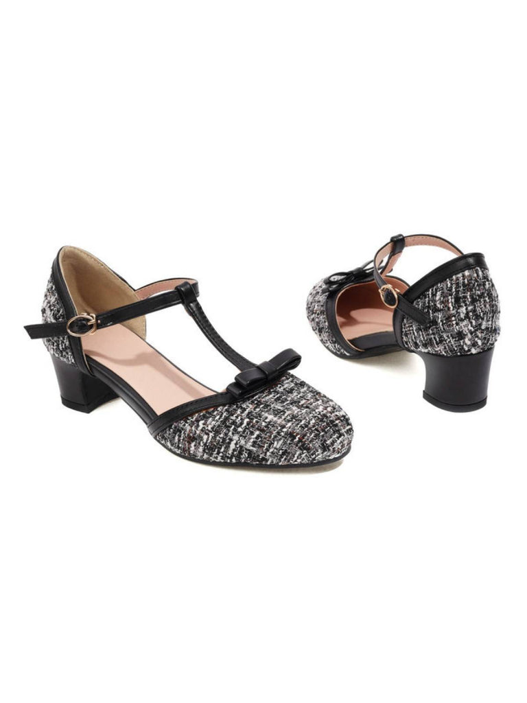 Chaussures à talons Mary Jane à boucle en laine