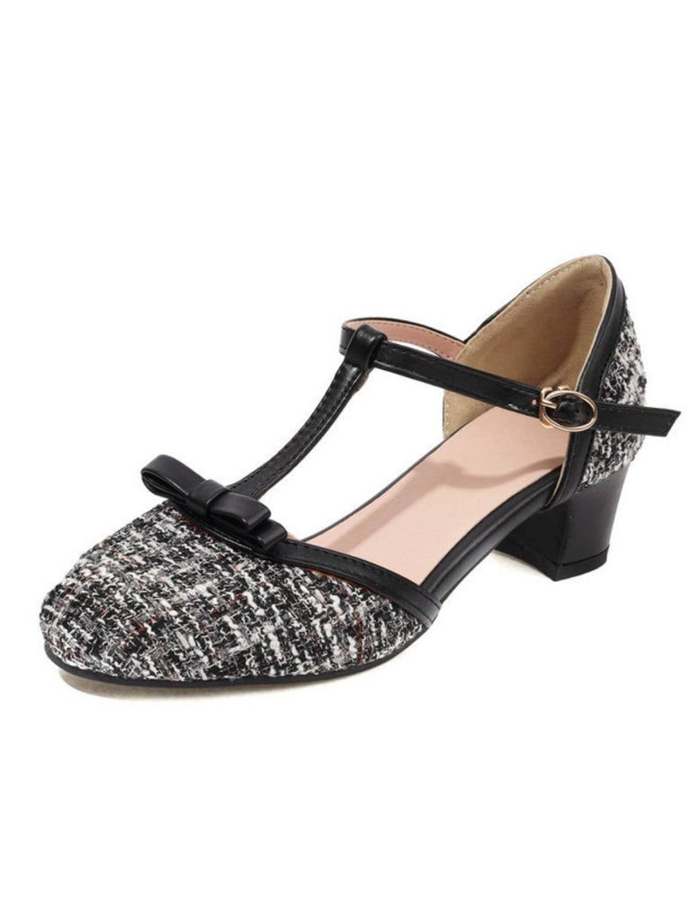 Chaussures à talons Mary Jane à boucle en laine