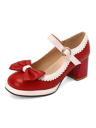 Chaussures à Talons épais Noeud papillon Mary Jane