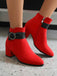 Bottes chaudes unies en peluche courtes rétro