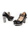 Chaussures Mary Jane à talons épais imprimé zèbre Décor nœud papillon