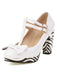 Chaussures Mary Jane à talons épais imprimé zèbre Décor nœud papillon
