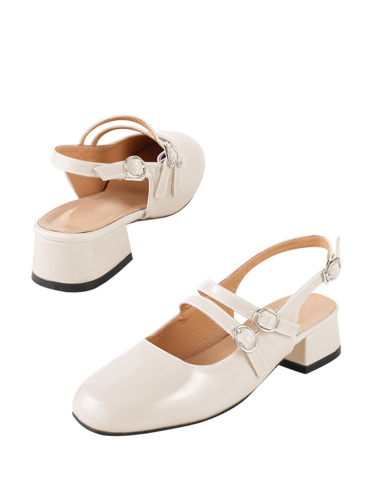 Chaussures Mary Janes Vintage Sangles doubles Solides
