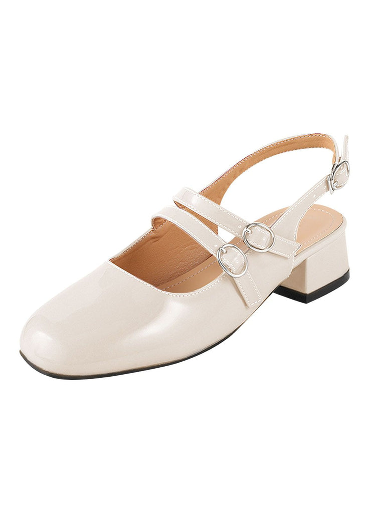 Chaussures Mary Janes Vintage Sangles doubles Solides
