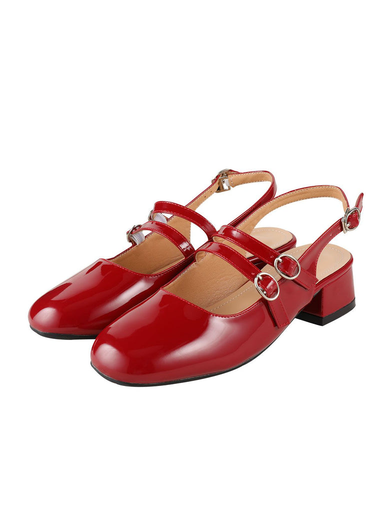 Chaussures Mary Janes Vintage Sangles doubles Solides