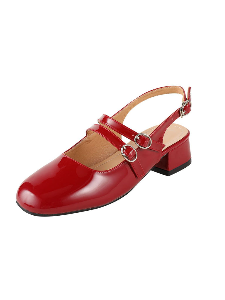 Chaussures Mary Janes Vintage Sangles doubles Solides