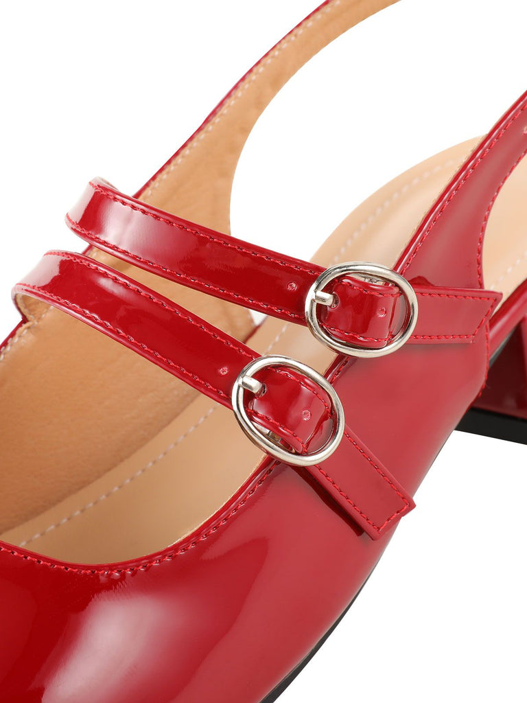 Chaussures Mary Janes Vintage Sangles doubles Solides