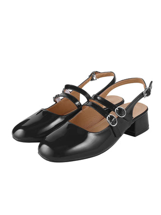 Chaussures Mary Janes Vintage Sangles doubles Solides