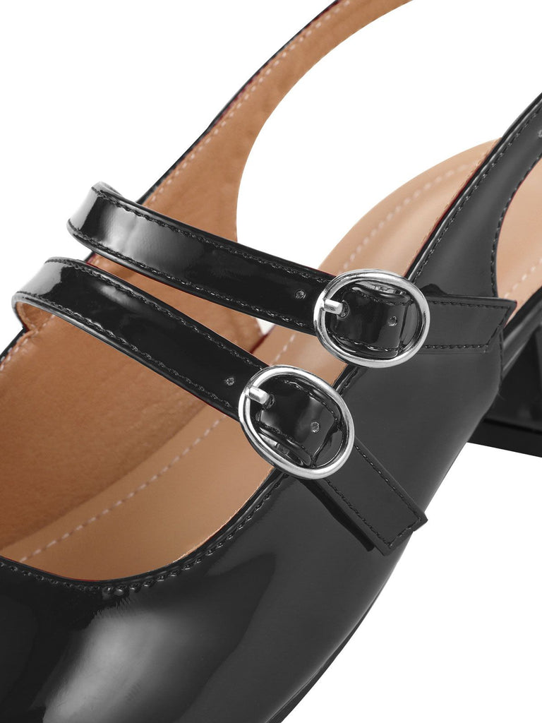Chaussures Mary Janes Vintage Sangles doubles Solides