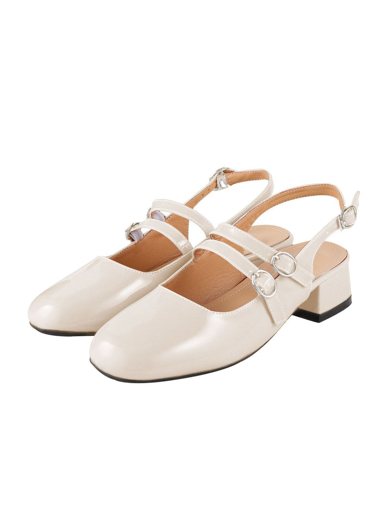 Chaussures Mary Janes Vintage Sangles doubles Solides