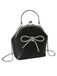 Sac à coque solide rétro avec nœud papillon