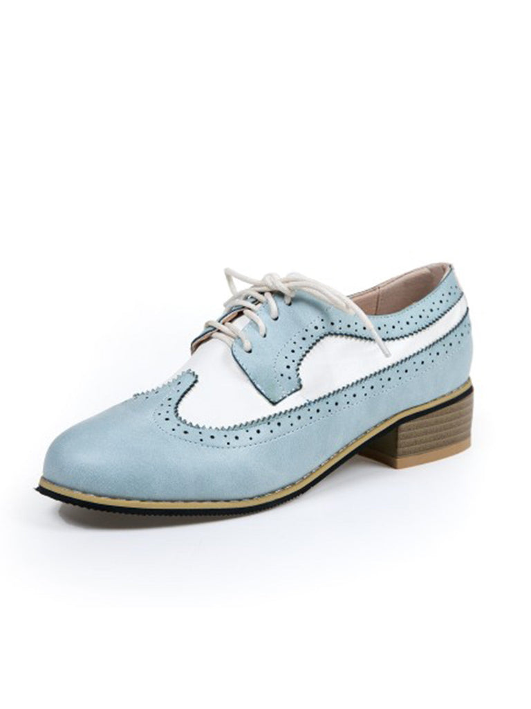 Chaussures Brogue en cuir PU à bout rond