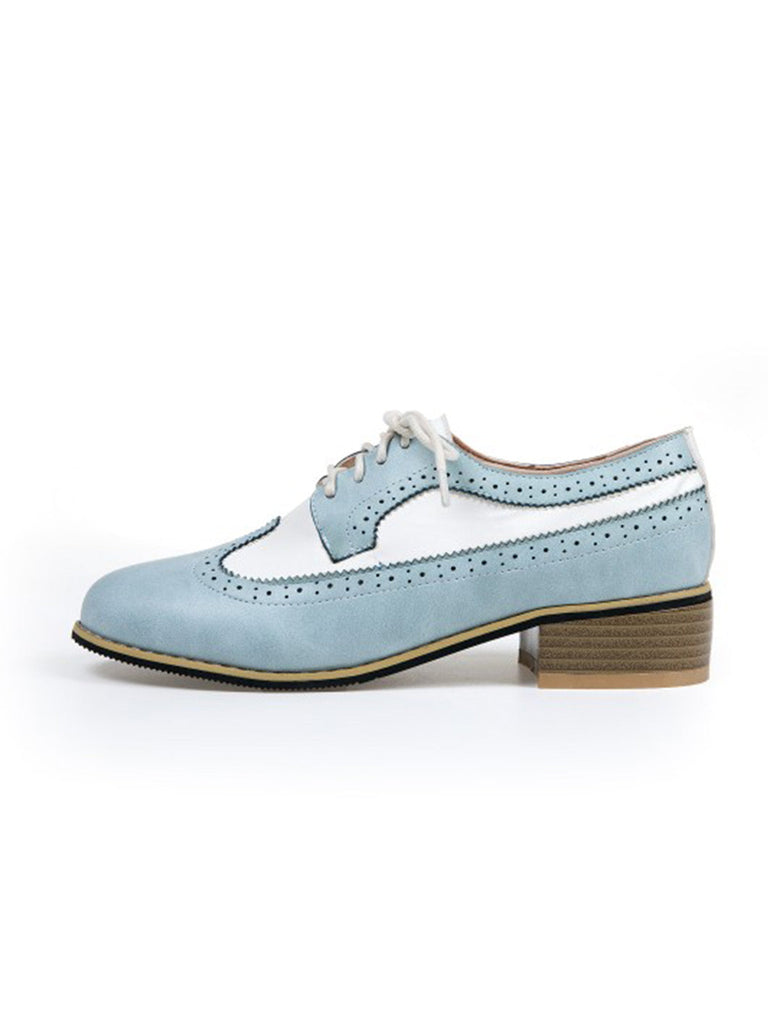 Chaussures Brogue en cuir PU à bout rond