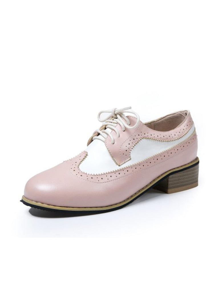 Chaussures Brogue en cuir PU à bout rond