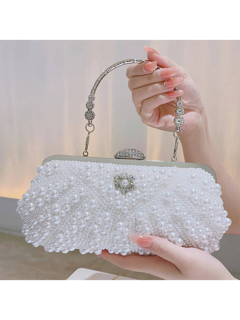 sac de fermoir en strass de perle fait main vintage