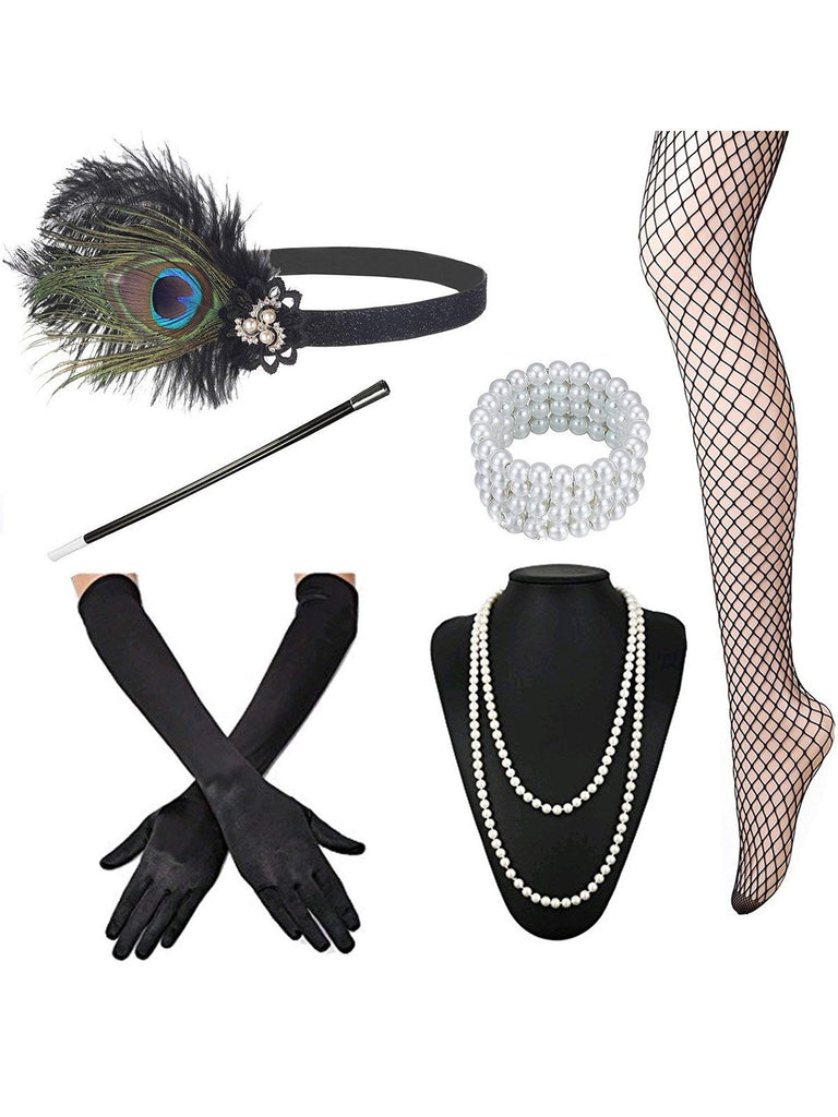 1920s Accessoire de Costume de Boa de Plumes Noir – Retro Stage-France