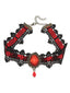 Collier en dentelle d'Halloween rétro noir