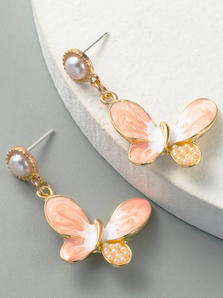 Boucle d'Oreille Perle Papillon Dégradé Rétro