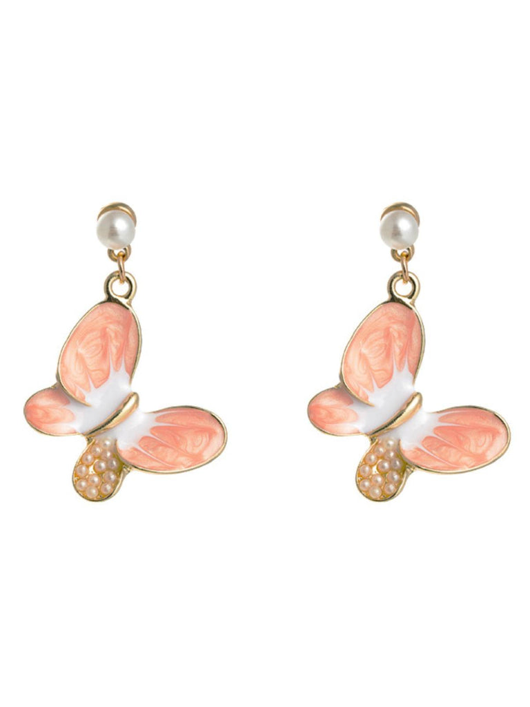 Boucle d'Oreille Perle Papillon Dégradé Rétro