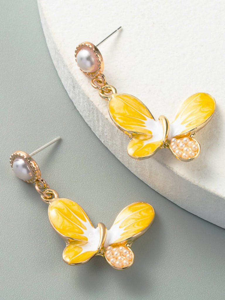 Boucle d'Oreille Perle Papillon Dégradé Rétro